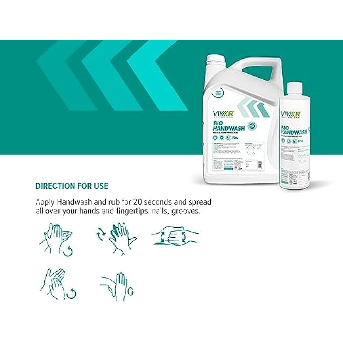 VIKR BIO HANDWASH - BIODEGRADABLE FORMULA FOR THOROUGH GERM DEFENSE, SKIN-FRIENDLY, ECO-FRIENDLY HYGIENE SOLUTION - BIO HANDWASH WITH NATURAL INGREDIENTS - Image 4